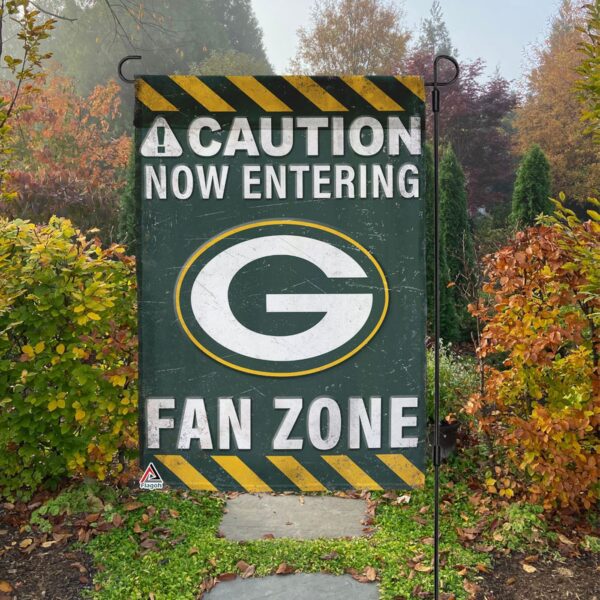Green Bay Packers Fan Zone Flag, NFL Welcome Sport Flag – House Garden Decor Gift