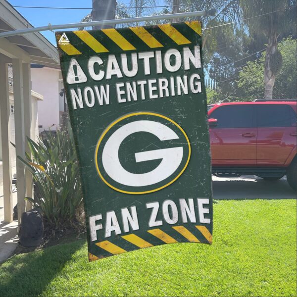 Green Bay Packers Fan Zone Flag, NFL Welcome Sport Flag – House Garden Decor Gift