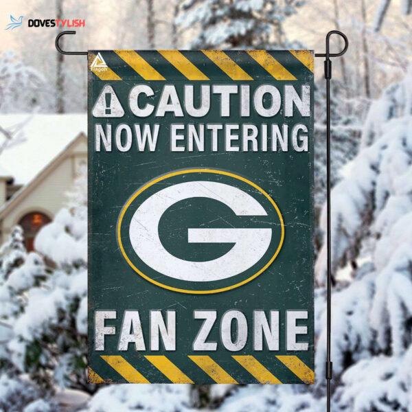 Green Bay Packers Fan Zone Flag, NFL Welcome Sport Flag – House Garden Decor Gift