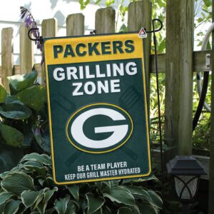 Green Bay Packers Grilling Zone Flag,Packers Football Fans BBQ Flag – House Garden Decor Gift