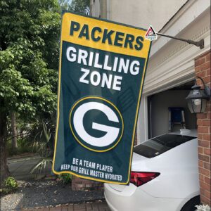 Green Bay Packers Grilling Zone Flag,Packers Football Fans BBQ Flag - House Garden Decor Gift 3