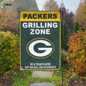 Green Bay Packers Grilling Zone Flag,Packers Football Fans BBQ Flag - House Garden Decor Gift