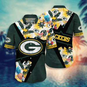 Green Bay Packers NFL Flower Hawaii Shirt  For Fans, Summer Football Shirts