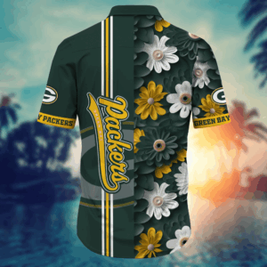 Green Bay Packers NFL Flower Hawaii Shirt   For Fans, Summer Football Shirts