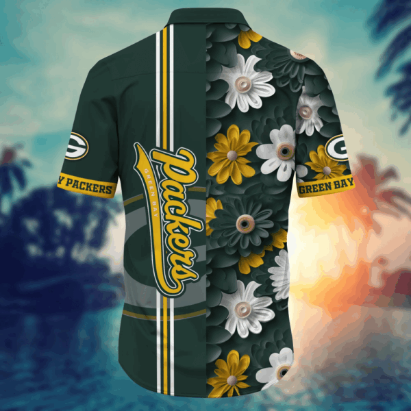 Green Bay Packers NFL Flower Hawaii Shirt   For Fans, Summer Football Shirts