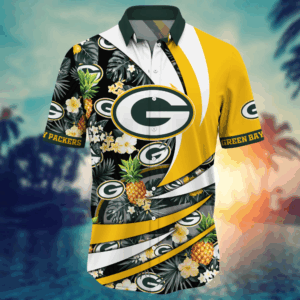 Green Bay Packers NFL Flower Hawaii Shirt   For Fans, Summer Football Shirts