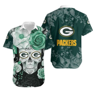 Green Bay Packers Skull NFL Gift For Fan Hawaiian