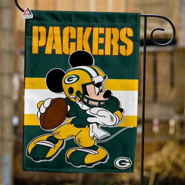 Green Bay Packers x Mickey Football Flag, NFL Premium Flag – House Garden Decor Gift