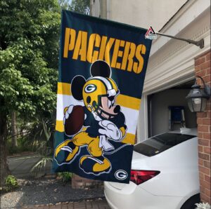 Green Bay Packers x Mickey Football Flag, NFL Premium Flag - House Garden Decor Gift 3