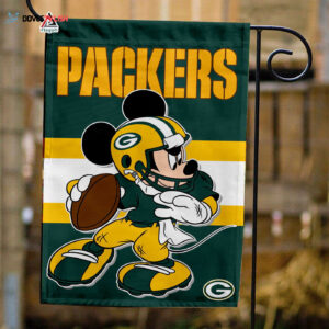 Green Bay Packers x Mickey Football Flag, NFL Premium Flag - House Garden Decor Gift