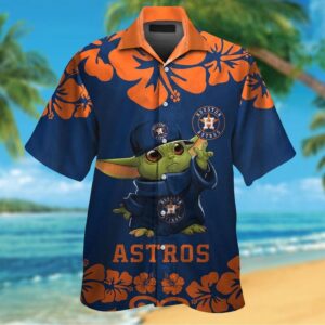 Official Houston Astros Baby Yoda Hawaiian Shirt Set for the Whole Family