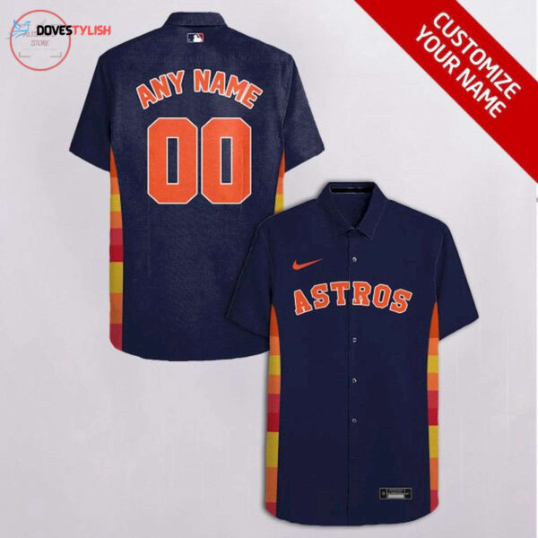 Personalized Houston Astros Hawaiian Shirt – Custom Name Option