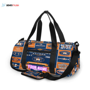 Houston Astros Emblem Unisex Gift Tee 2025 Personalized Name Travel Bag Gym Bag