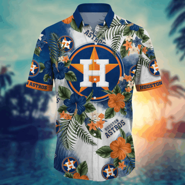 Houston Astros MLB Flower Hawaii Shirt   For Fans, Summer Football Shirts