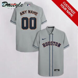 Houston Astros Custom Grey Hawaiian Shirt - Personalized MLB Fan Apparel
