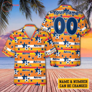 Custom Houston Astros Rainbow Hawaiian Shirt - Personalized MLB Fan Apparel
