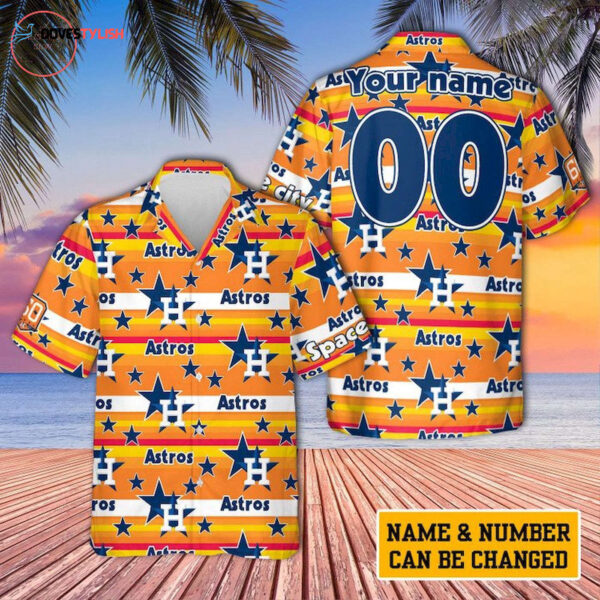 Custom Houston Astros Rainbow Hawaiian Shirt – Personalized MLB Fan Apparel