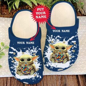 Houston Astros Yoda Pattern Custom Name Clogs Shoes Classic Clogs Shoes In Dark Blue 3
