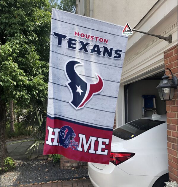 Houston Texans Football Flag, Toro Mascot Personalized Football Fan Welcome Flags, Custom Family Name NFL Decor – House Garden Decor Gift