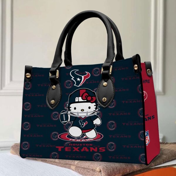 Houston Texans Kitty Women Custom Name Leather Hand Bag
