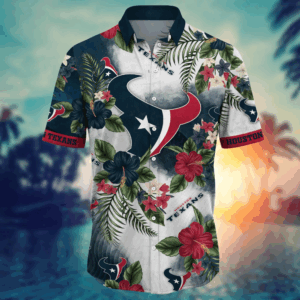 Houston Texans NFL Flower Hawaii Shirt   For Fans, Summer Football Shirts