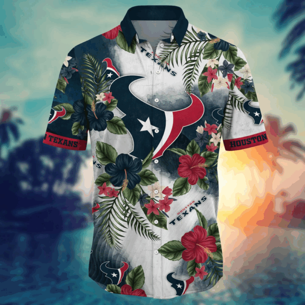Houston Texans NFL Flower Hawaii Shirt   For Fans, Summer Football Shirts