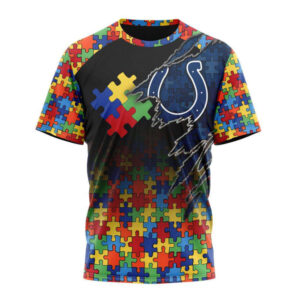 Indianapolis Colts Autism Awareness Design Unisex T-Shirt For Fans Gifts 2024