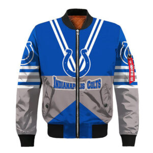 Indianapolis Colts Blue Silver Unisex Bomber Jacket