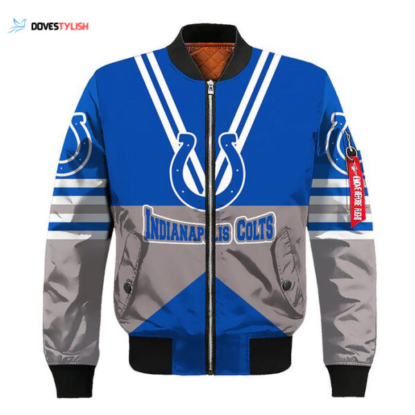 Indianapolis Colts Blue Silver Unisex Bomber Jacket