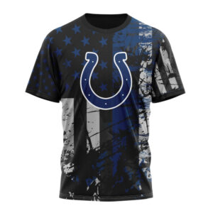 Indianapolis Colts Classic Grunge American Flag Unisex T-Shirt For Fans Gifts 2024