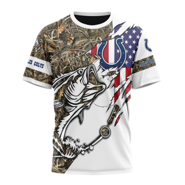 Indianapolis Colts Fishing With Flag Of The United States Unisex T-Shirt For Fans Gifts 2025