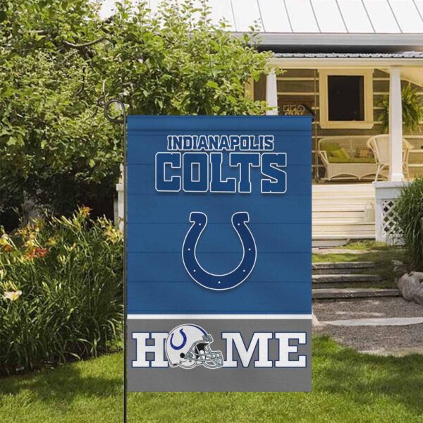 Indianapolis Colts Football Flag, Blue Mascot Personalized Football Fan Welcome Flags, Custom Family Name NFL Decor – House Garden Decor Gift