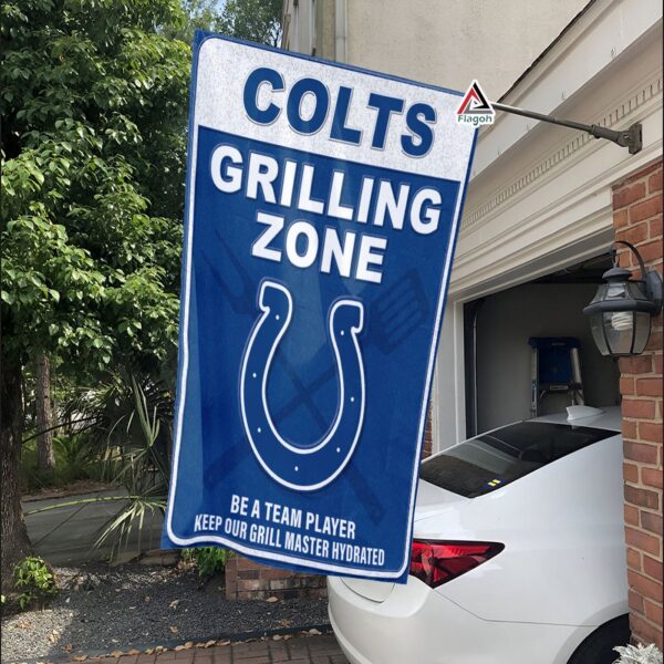 Indianapolis Colts Grilling Zone Flag, Colts Football Fans BBQ Flag – House Garden Decor Gift