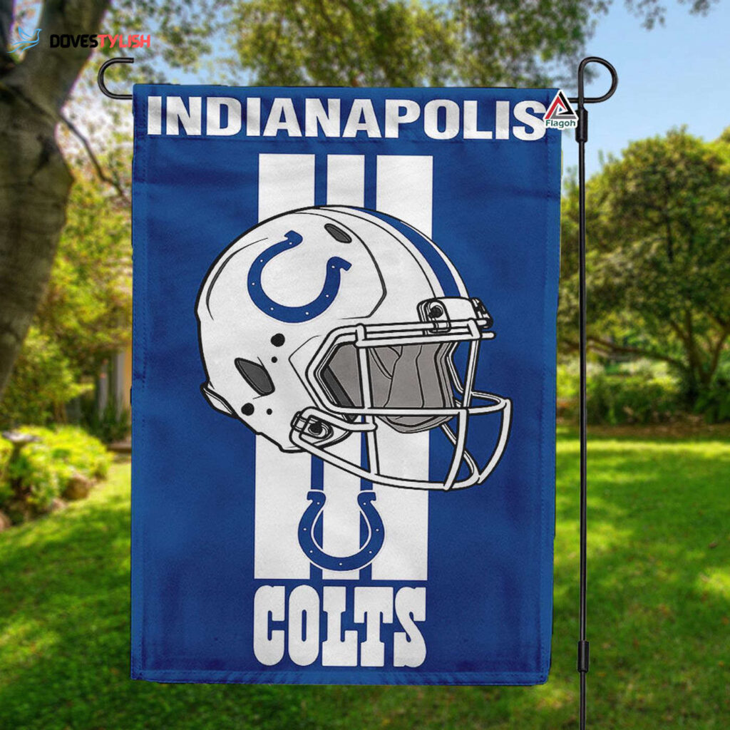 Indianapolis Colts Helmet Vertical Flag, Colts NFL Outdoor Flag – House Garden Decor Gift – House Garden Decor Gift