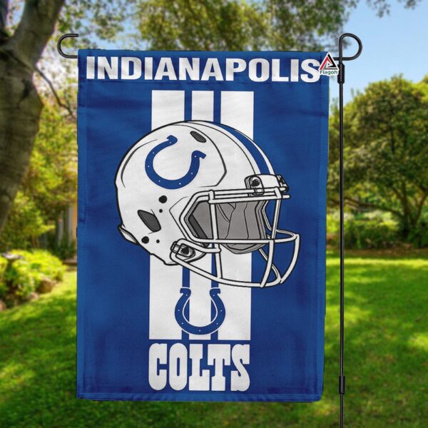 Indianapolis Colts Helmet Vertical Flag, Colts NFL Outdoor Flag – House Garden Decor Gift – House Garden Decor Gift