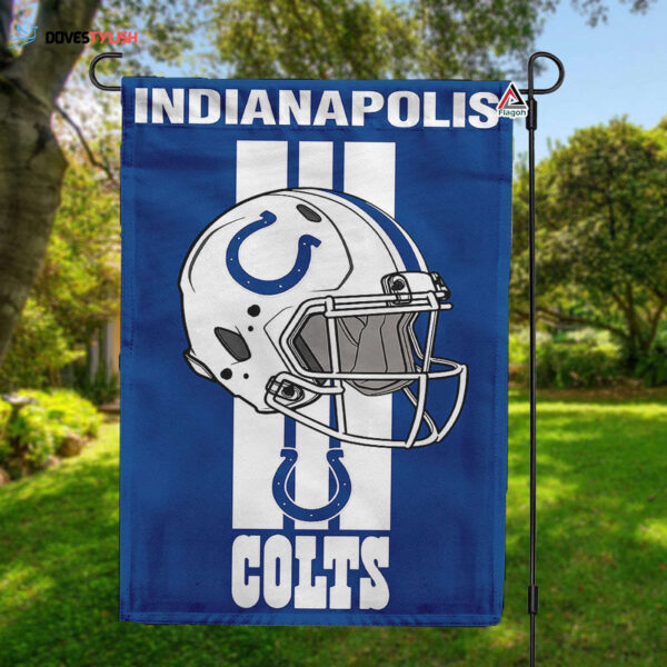 Indianapolis Colts Helmet Vertical Flag, Colts NFL Outdoor Flag – House Garden Decor Gift – House Garden Decor Gift