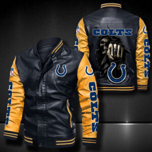 Indianapolis Colts Leather Bomber Jacket 3