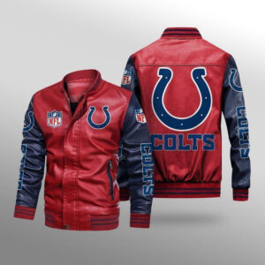 Indianapolis Colts Leather Bomber Jacket 3