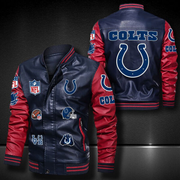 Indianapolis Colts Leather Bomber Jacket