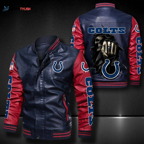 Indianapolis Colts Leather Bomber Jacket