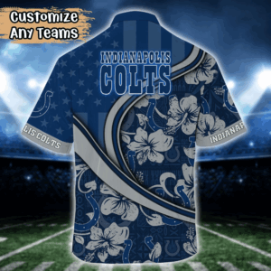 Indianapolis Colts NFL US Flag Flower Hawaii Shirt  For Fans, Custom Summer Football Shirts