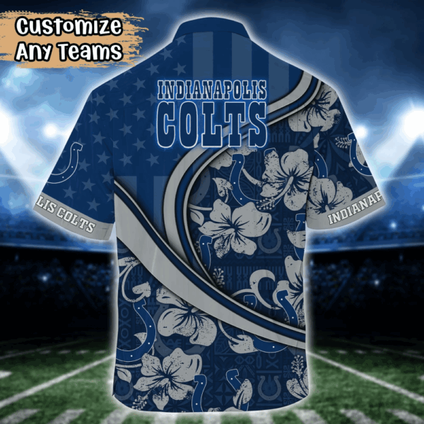Indianapolis Colts NFL US Flag Flower Hawaii Shirt  For Fans, Custom Summer Football Shirts