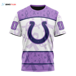 Indianapolis Colts Special Lavender Fights Cancer Unisex T-Shirt For Fans Gifts 2024
