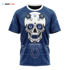 Indianapolis Colts Specialized Kits For Dia De Muertos Unisex T-Shirt For Fans Gifts 2024