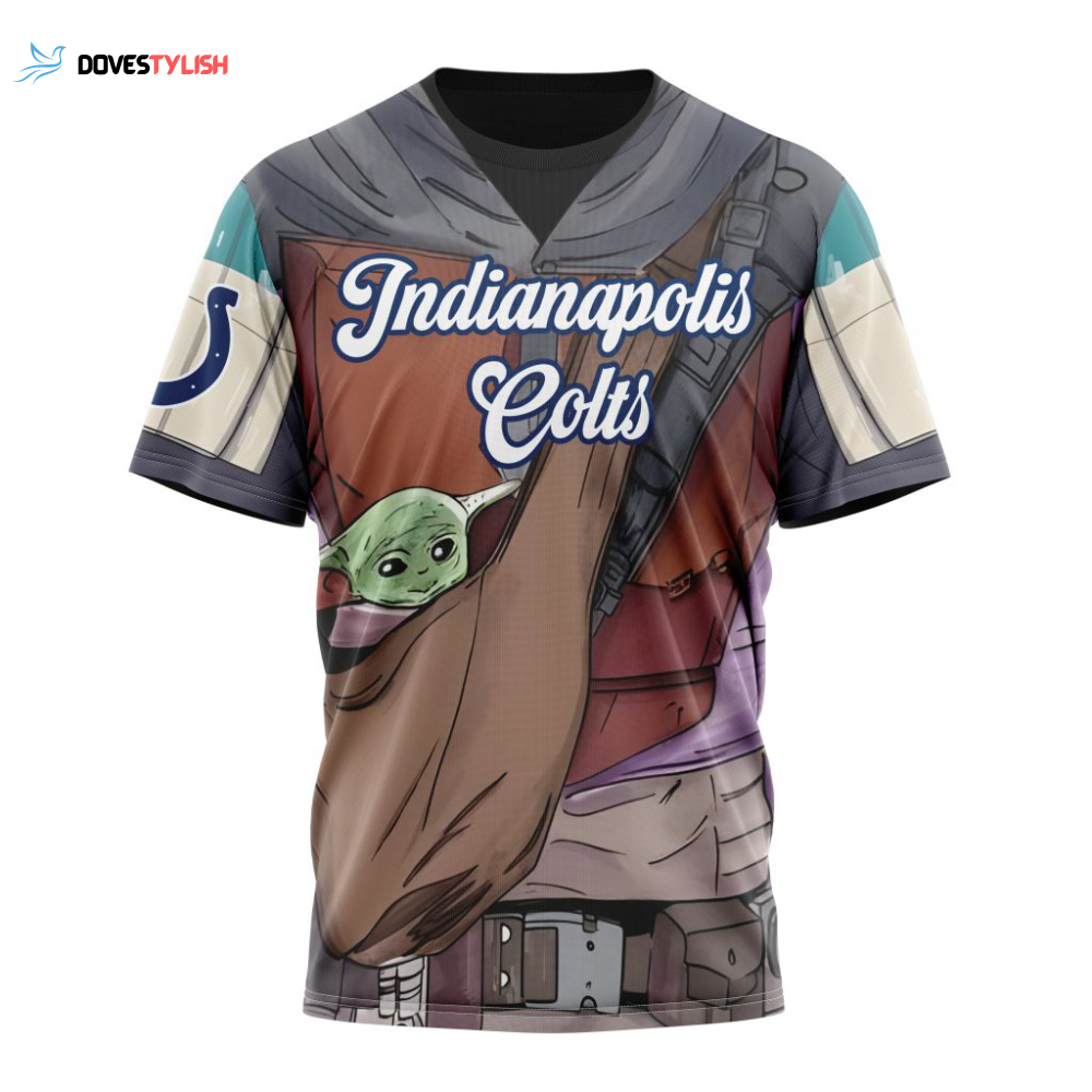 Indianapolis Colts Specialized Mandalorian And Baby Yoda Unisex T-Shirt For Fans Gifts 2025 Indianapolis Colts Specialized Mandalorian And Baby Yoda Unisex T-Shirt For Fans Gifts 2025