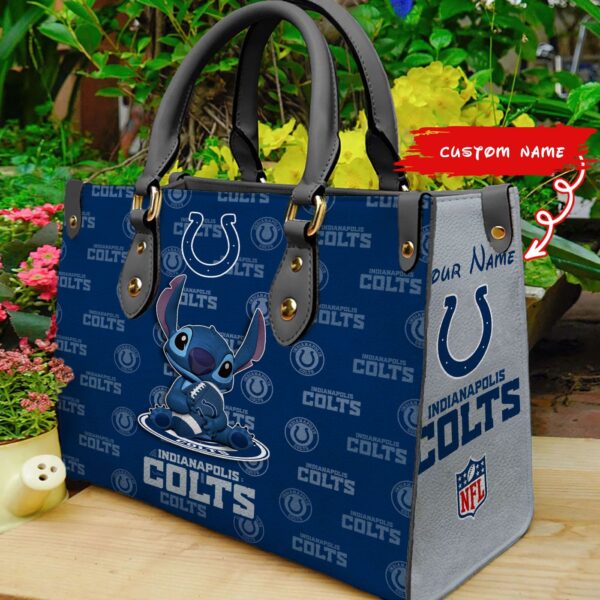 Indianapolis Colts Stitch Women Custom Name Leather Hand Bag