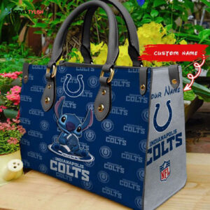 Indianapolis Colts Stitch Women Custom Name Leather Hand Bag