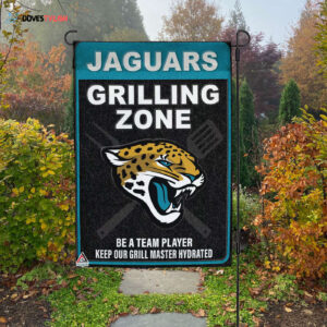 Jacksonville Jaguars Grilling Zone Flag, Jaguars Football Fans BBQ Flag - House Garden Decor Gift