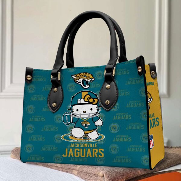Jacksonville Jaguars Kitty Women Custom Name Leather Hand Bag
