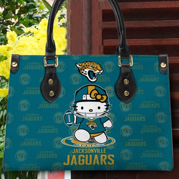 Jacksonville Jaguars Kitty Women Custom Name Leather Hand Bag